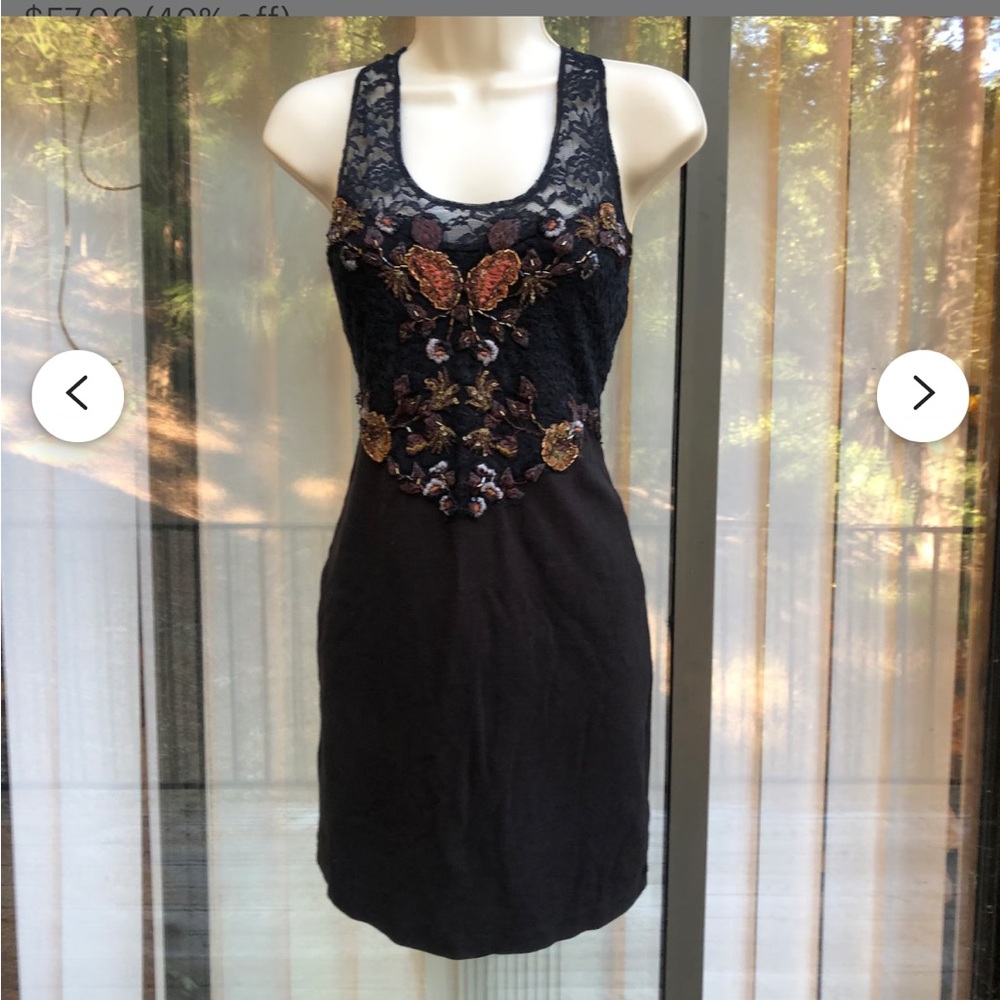 NWT Medium Free People Secrets of Eden Floral Embroidered Mini Dress - Picture 3 of 10